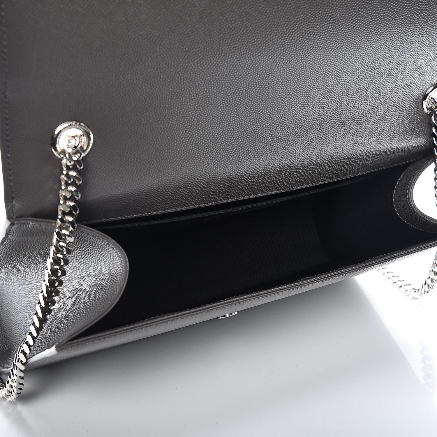 Saint Laurent Grain De Poudre Large Classic Monogram Kate Satchel Earth 5 of 7