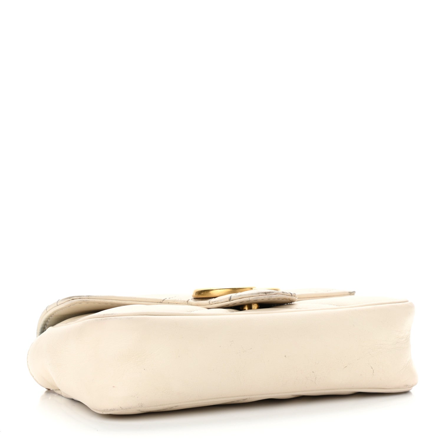 Gucci Calfskin Matelasse Super Mini GG Marmont Shoulder Bag White 4 of 17