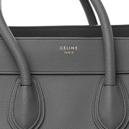 Celine Drummed Calfskin Mini Luggage Kohl 8 of 10