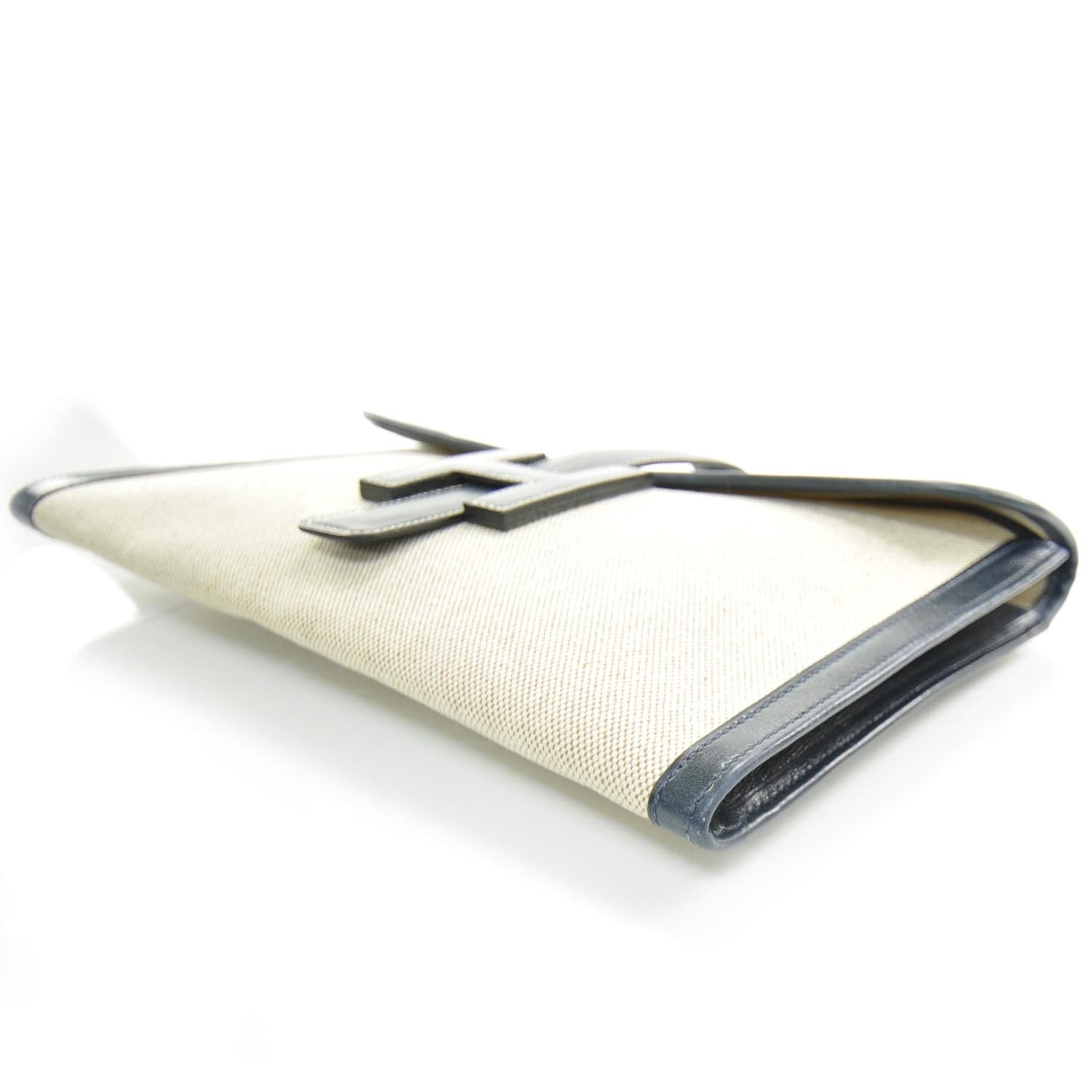 Toile Leather Jige PM Clutch Navy Bleu