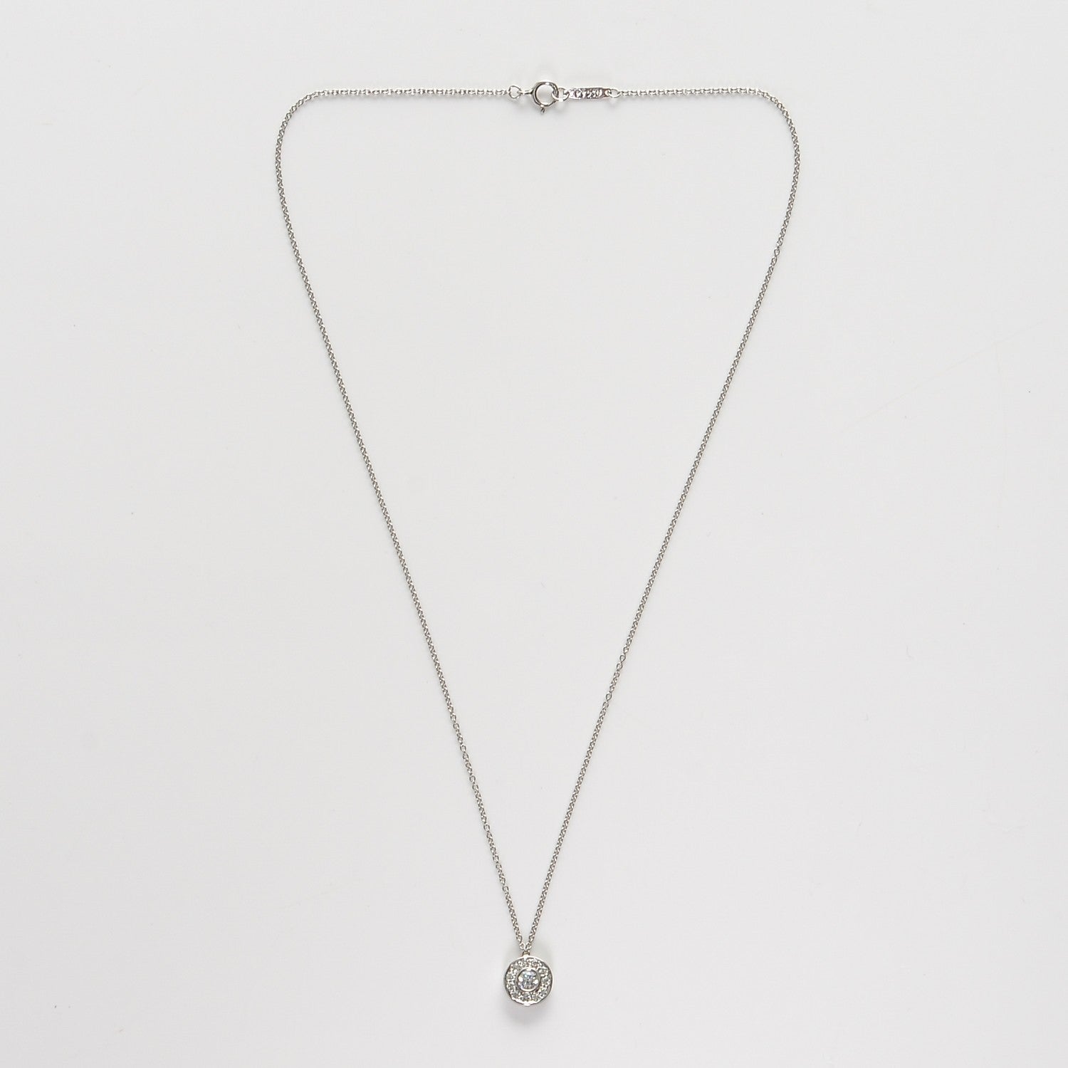Tiffany Platinum Diamond .24ctw Circlet Pendant Necklace 3 of 5