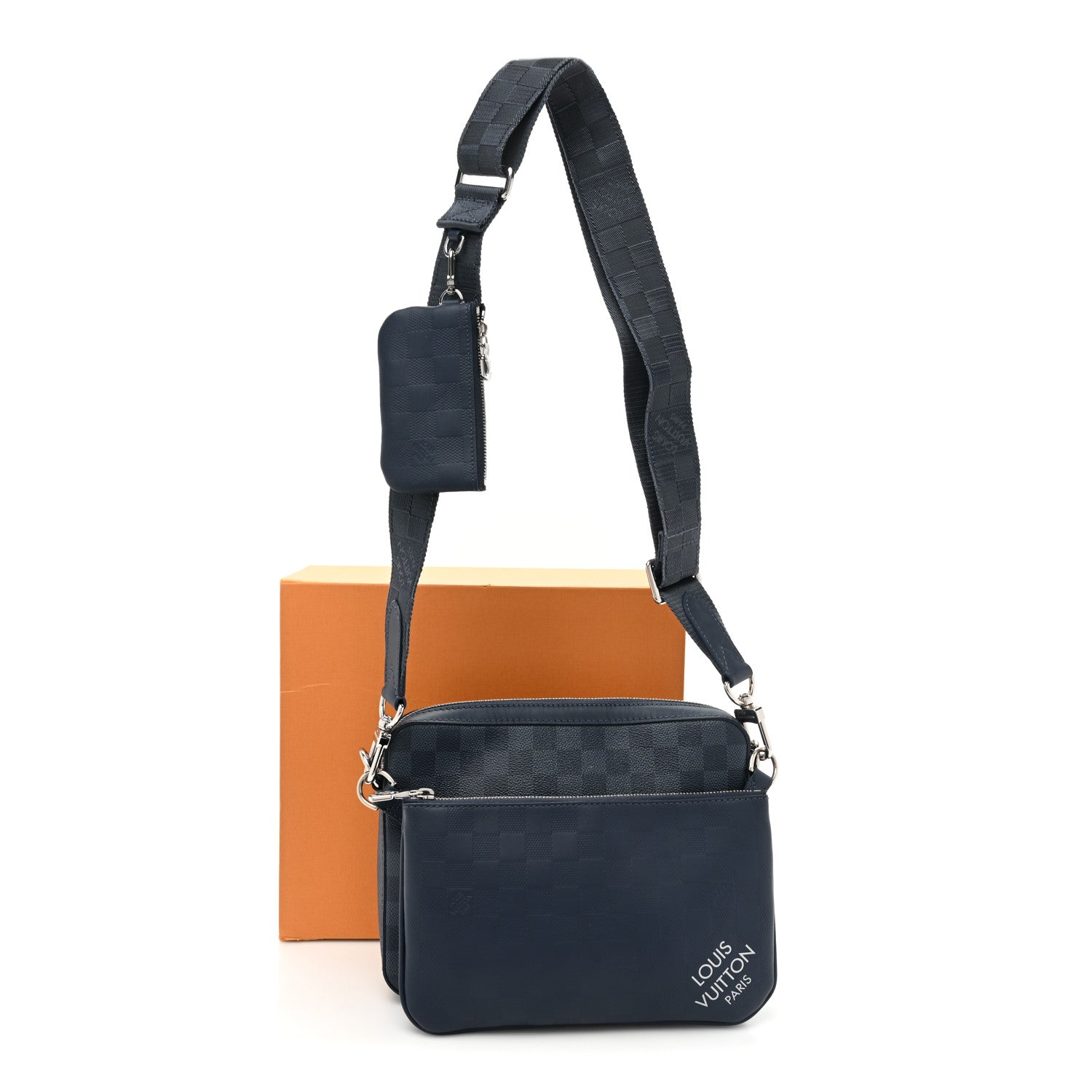 Louis Vuitton Damier Graphite Infini 3D Trio Messenger Blue 13 of 13