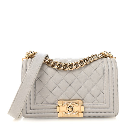 Chanel Caviar Quilted Small Boy Flap Light Grey 1 of 10