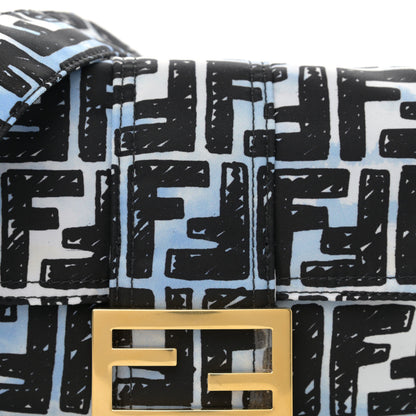 Fendi X JOSHUA VIDES Nylon FF Cloudy Mini Belt Baguette Bag White Celeste Black 8 of 13