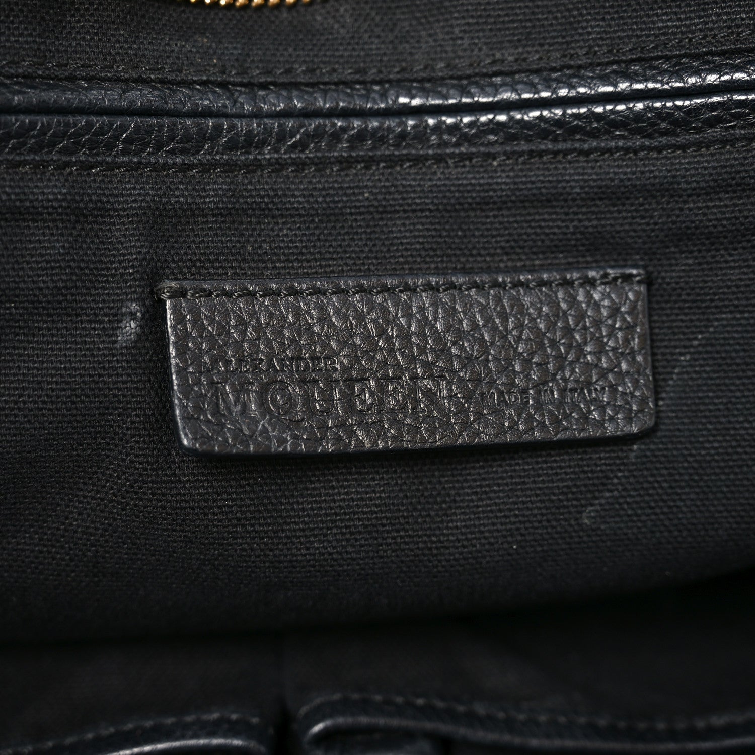 Alexander McQueen Pebbled Calfskin Large Skull Padlock Zip Around Tote Black 6 of 10