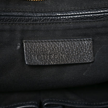 Alexander McQueen Pebbled Calfskin Large Skull Padlock Zip Around Tote Black 6 of 10