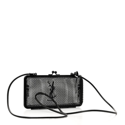Saint Laurent Brass Lambskin Monogram Cassandre Cage Bag Black 3 of 10
