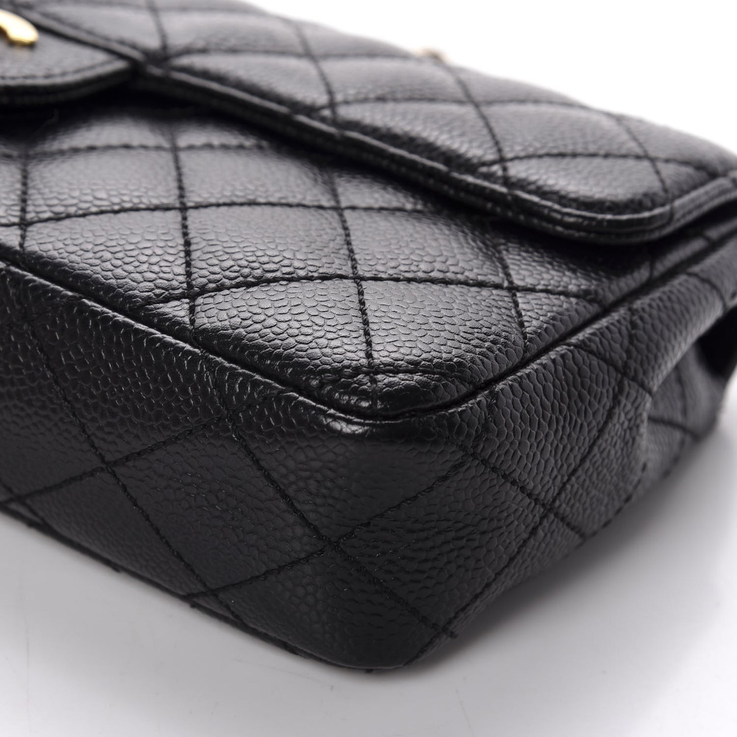 Caviar Quilted East West Flap Black