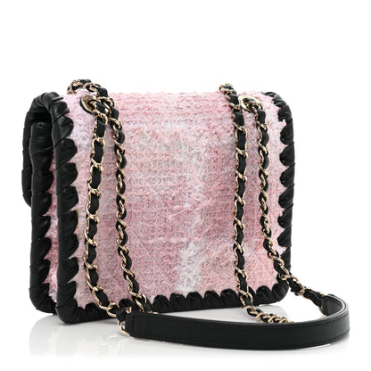 Chanel Tweed Braided Calfskin Mini My Own Frame Flap Pink Black 3 of 13