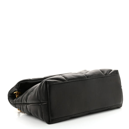 Saint Laurent Lambskin Quilted Small Loulou Puffer Monogram Chain Satchel Black 4 of 10