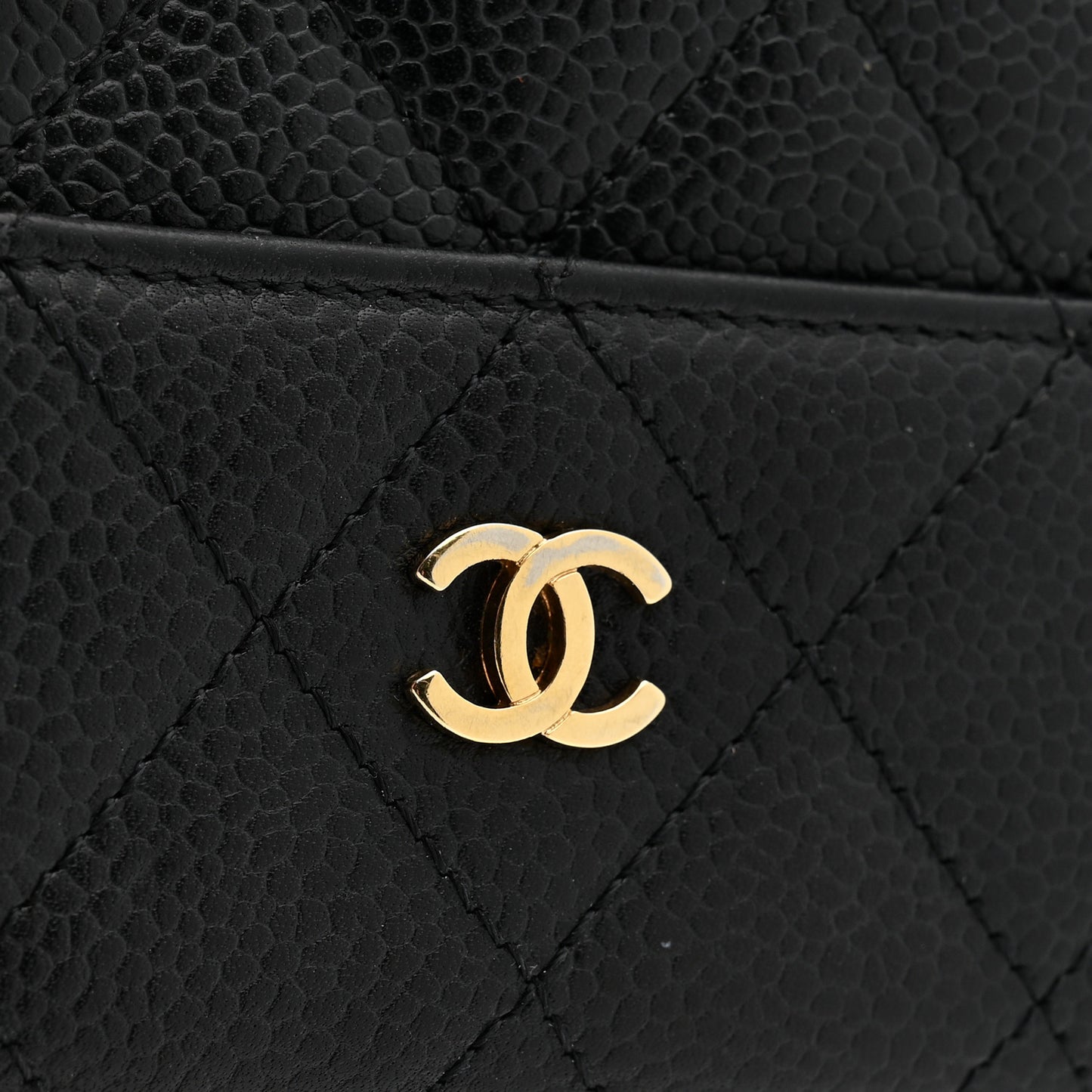 Caviar Quilted Compact French Flap Wallet Black