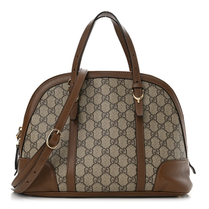 Gucci GG Supreme Monogram Margaux Calfskin Small Nice Top Handle Dome Bag Beige Ebony Acero 1 of 23