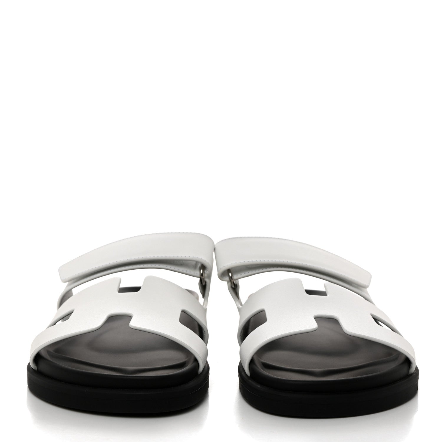 Hermes Calfskin Womens Chypre Sandals 37.5 White 2 of 9