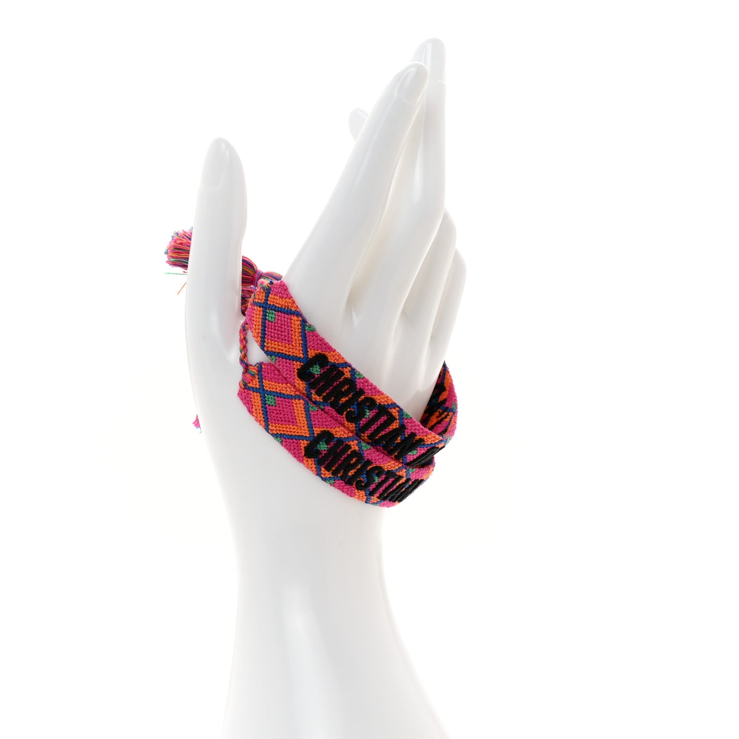Woven Cotton J Adior Friendship Bracelet Set Pink Multicolor