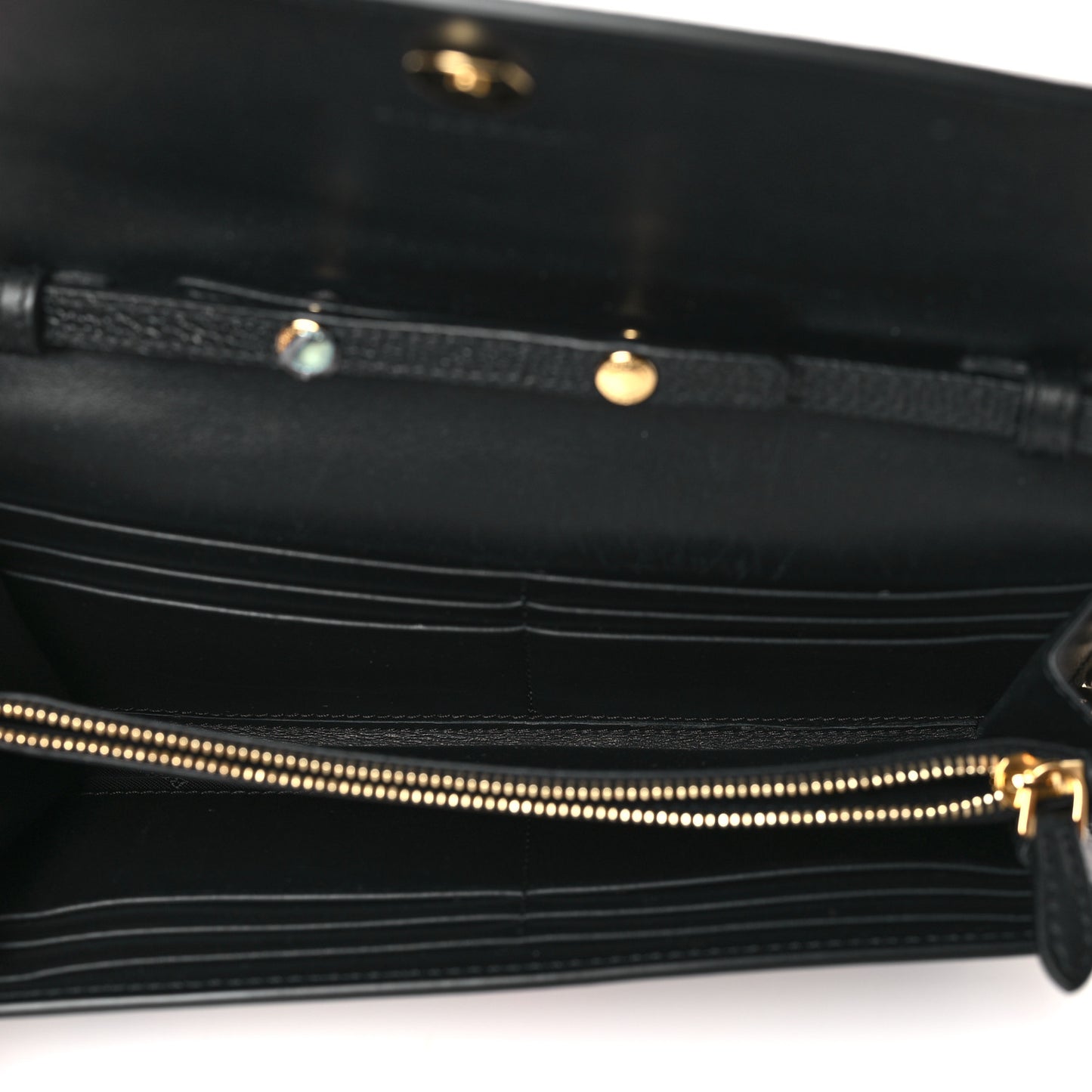 Grainy Calfskin House Check Henley Wallet On Chain Black