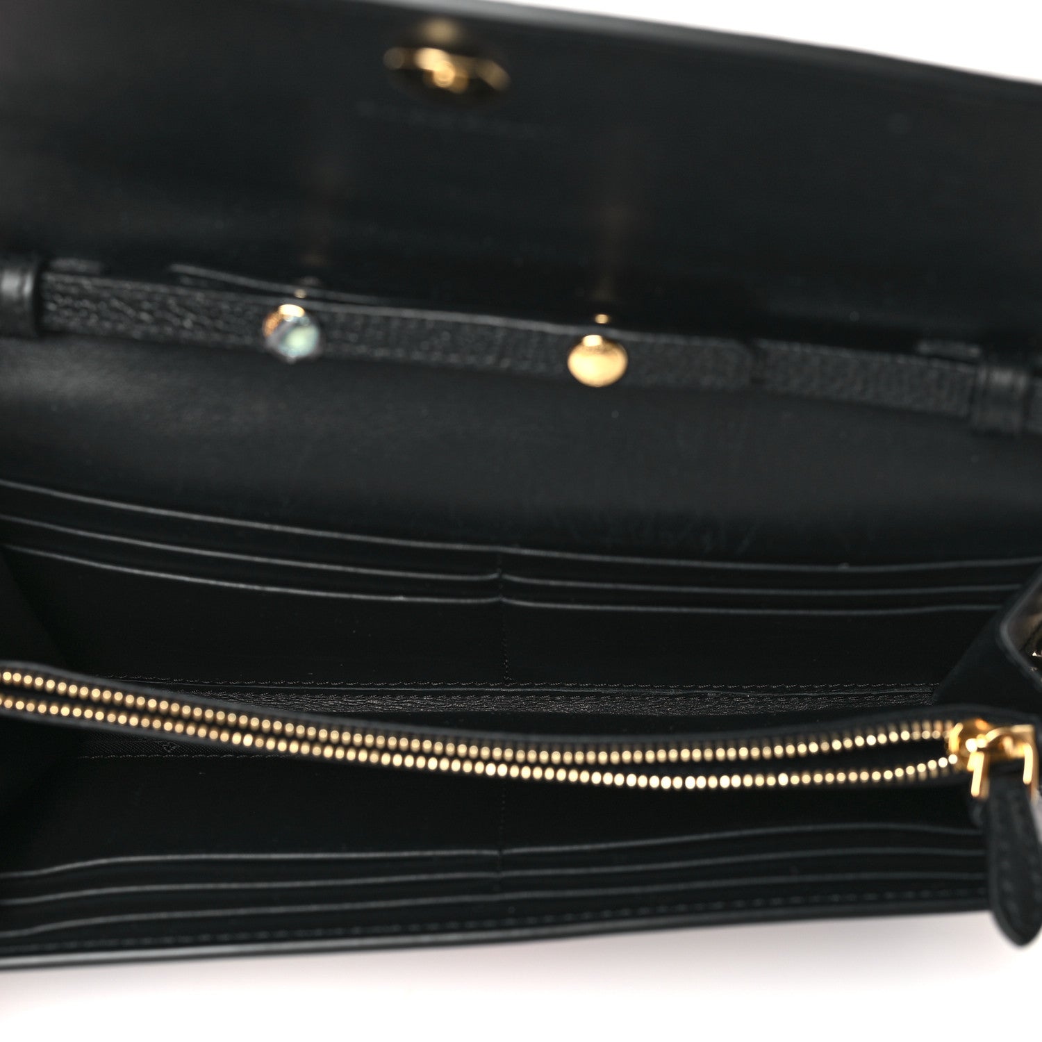 Burberry Grainy Calfskin House Check Henley Wallet On Chain Black 5 of 8