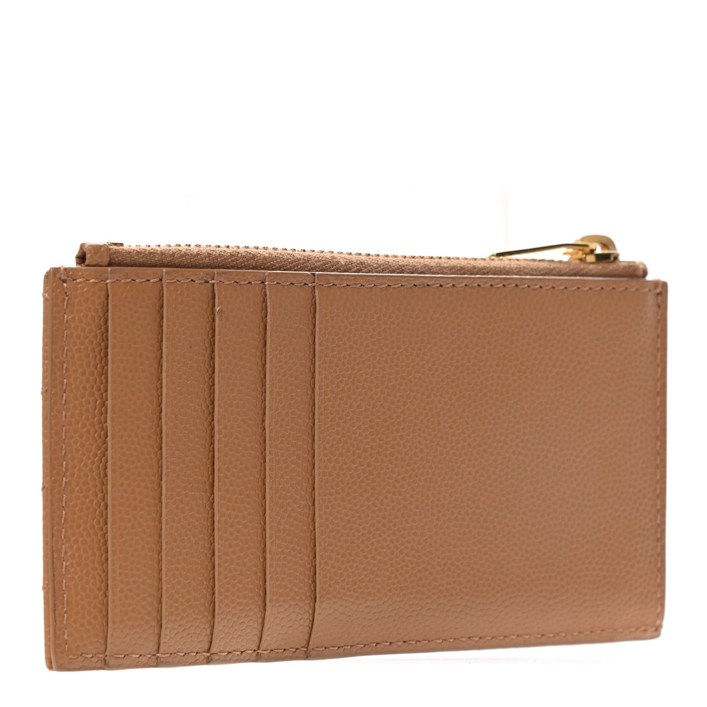 Grain De Poudre Matelasse Chevron Monogram Fragments Zippered Card Case Cork