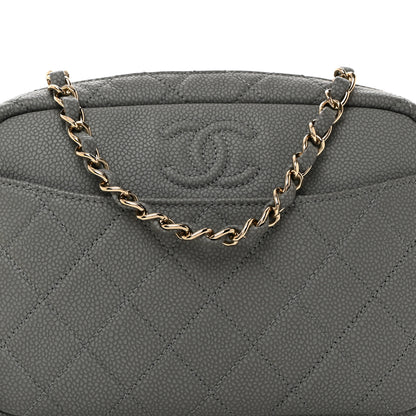 Chanel Iridescent Caviar Flat Quilted Small Coco Tassel Camera Case Grey 8 of 10
