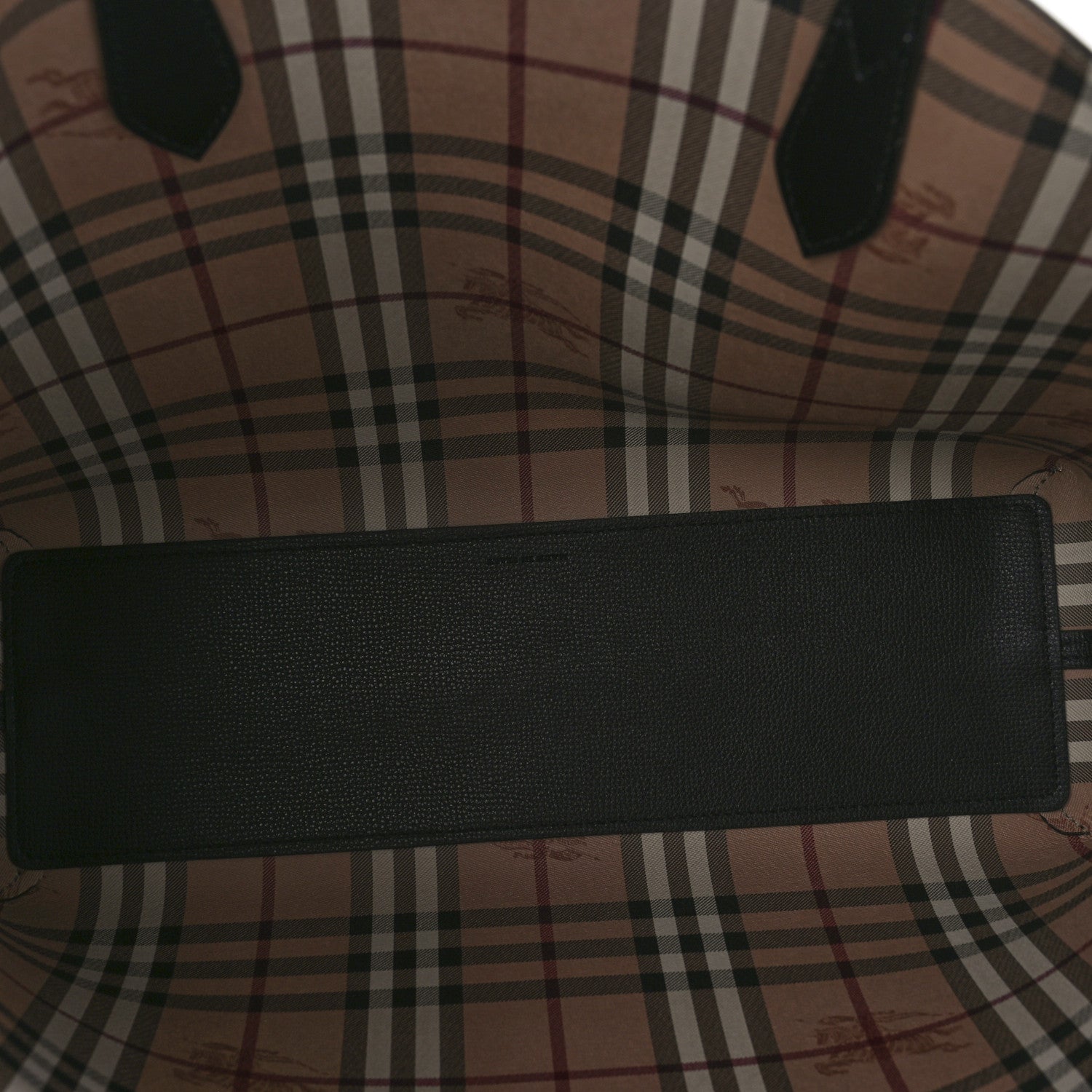 Burberry Grainy Calfskin Haymarket Check Medium Reversible Tote Black 8 of 13