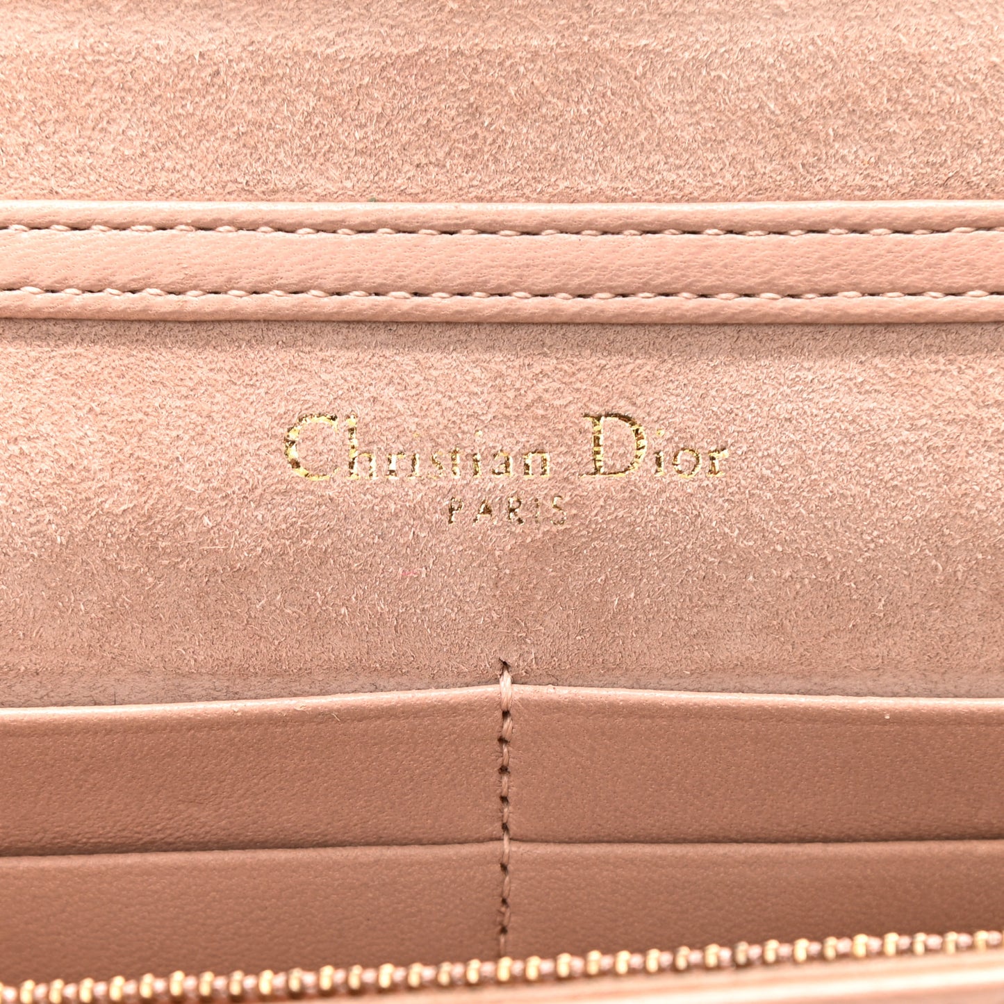 Calfskin Studded Diorama Wallet on Chain Pouch Nude