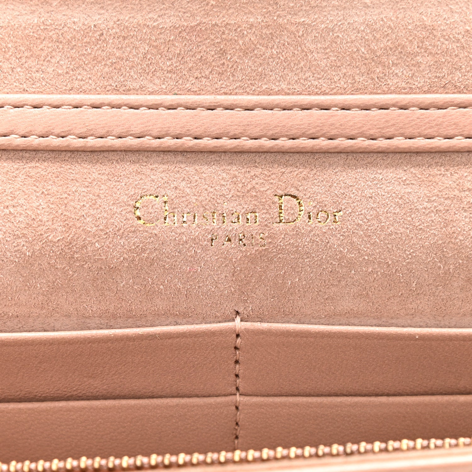 Christian Dior Calfskin Studded Diorama Wallet on Chain Pouch Nude 6 of 8