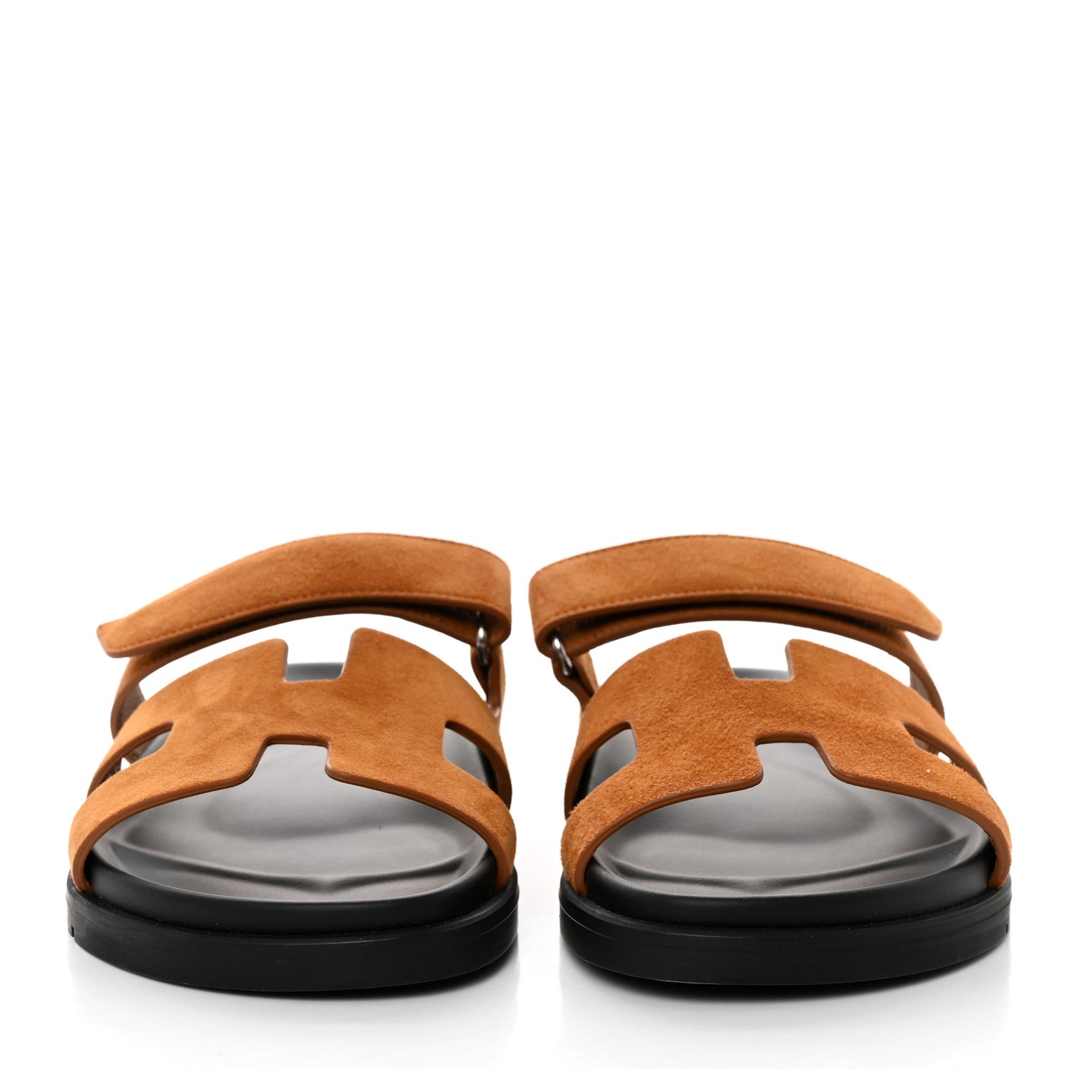 Hermes Suede Goatskin Womens Chypre Sandals 39 Naturel 2 of 9