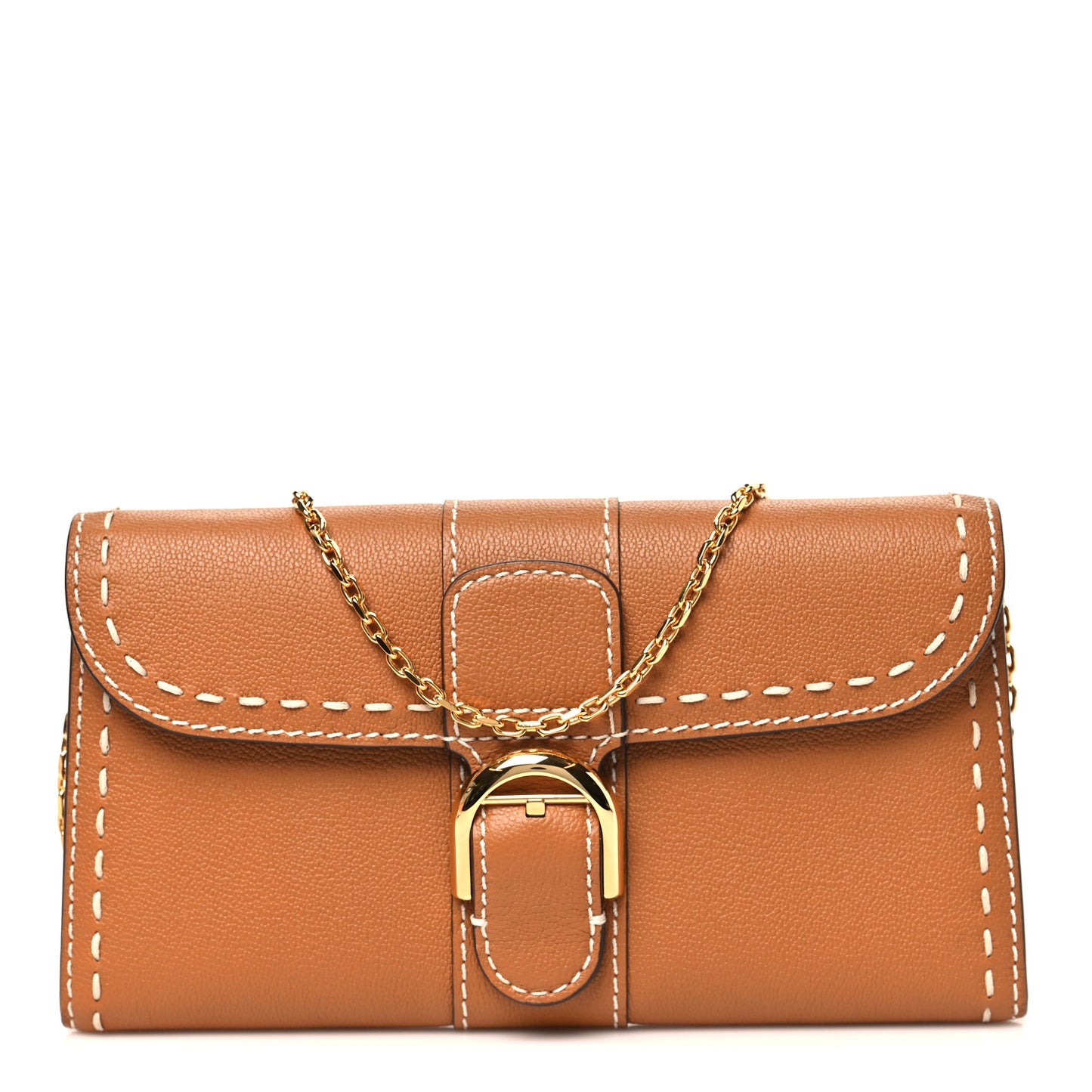Rodeo Calfskin Surpique Brillant Wallet on Chain Vegetal