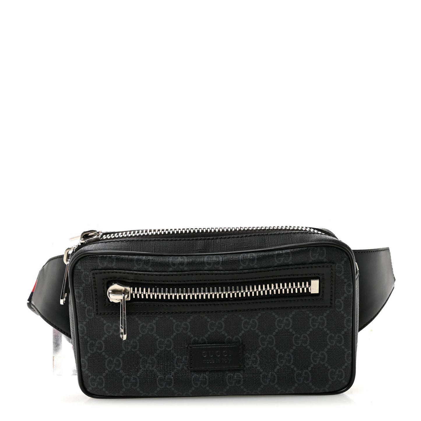 Soft GG Supreme Monogram Web Belt Bag Black Grey