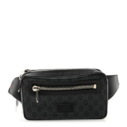 Gucci Soft GG Supreme Monogram Web Belt Bag Black Grey 1 of 10