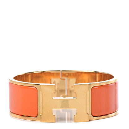 Hermes Enamel Wide Clic Clac H Bracelet PM Orange 1 of 5