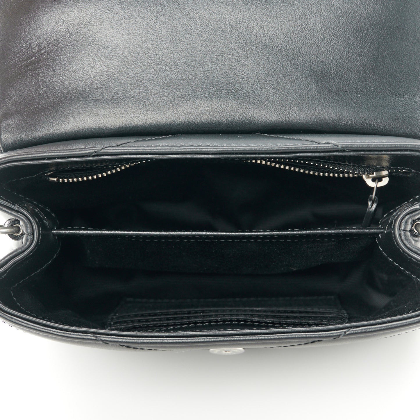 Calfskin Y Quilted Monogram Toy Loulou Crossbody Bag Black