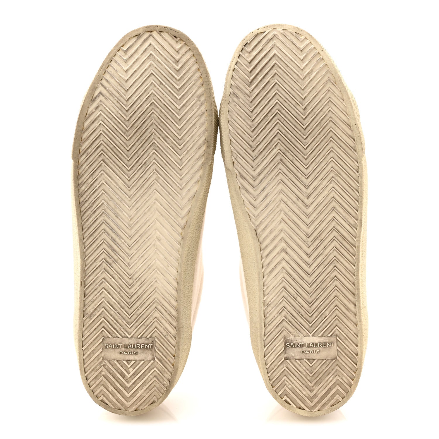 Saint Laurent Distressed Canvas Court Classic Sneakers 38.5 Panna 6 of 11