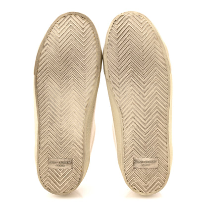 Saint Laurent Distressed Canvas Court Classic Sneakers 38.5 Panna 6 of 11