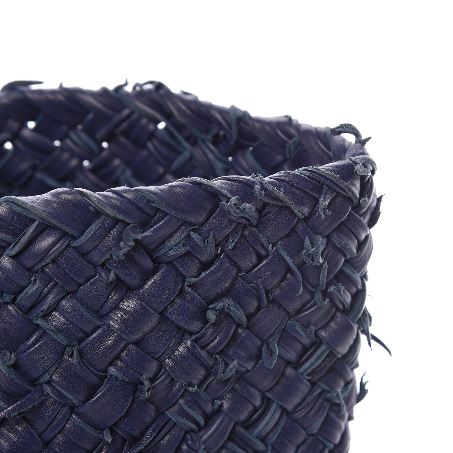 Chevre Intrecciato Fringe Netted Medium Cabat Tote Blue