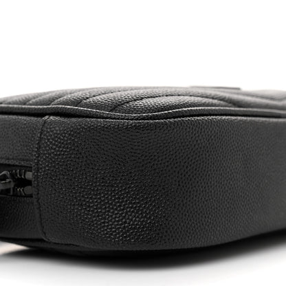 Saint Laurent Grain De Poudre Matelasse Monochrome Monogram Mini Lou Camera Bag Black 9 of 10