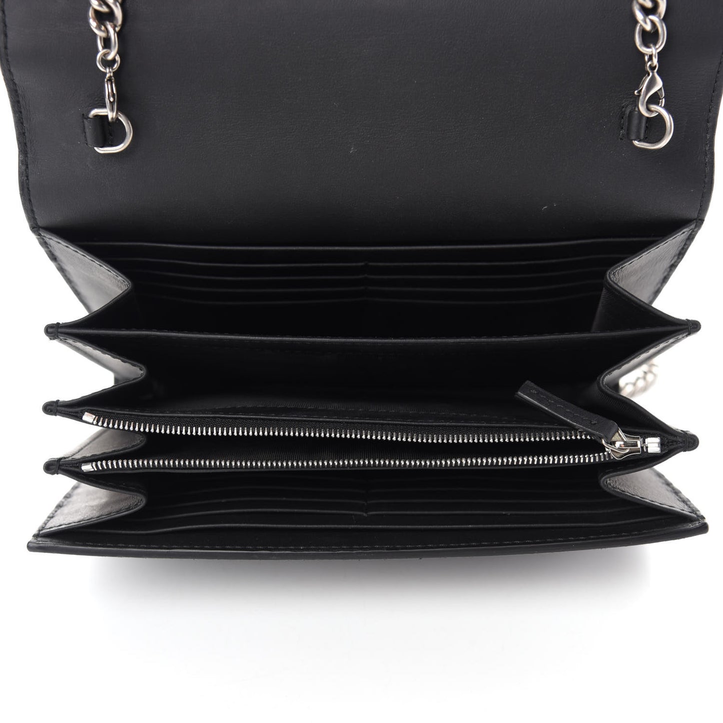 Suede Mini Dionysus Chain Wallet Black