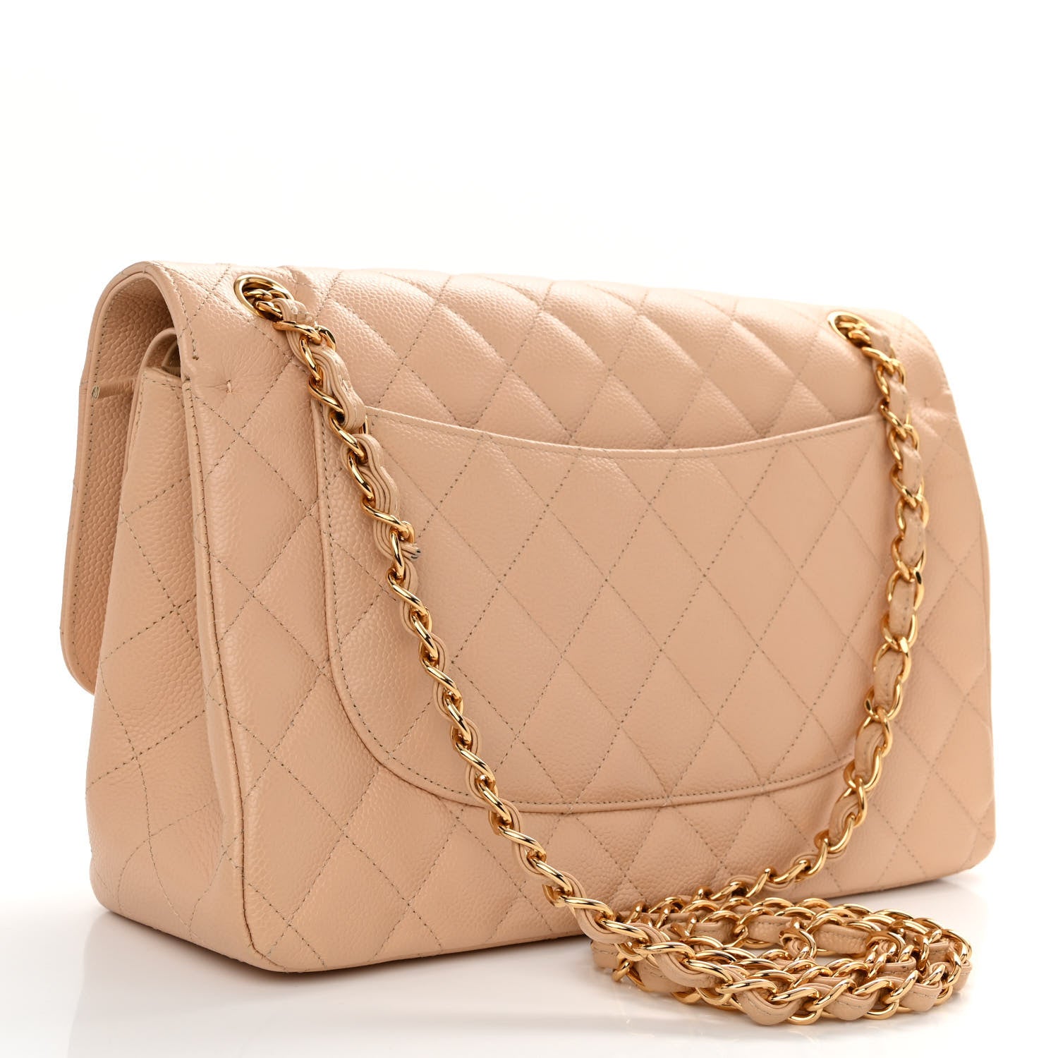 Chanel Caviar Quilted Jumbo Double Flap Beige 3 of 10