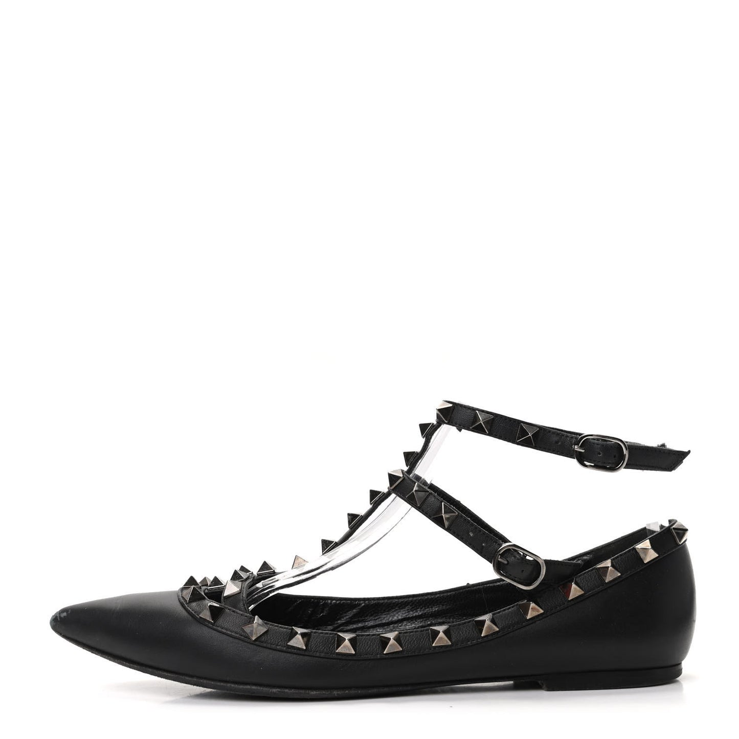Nappa Rockstud Cage Ballerina Flats 37.5 Black