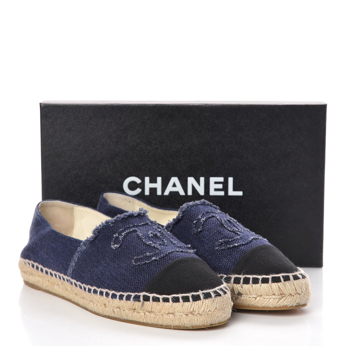 Denim Toile CC Espadrilles 38 Navy Black