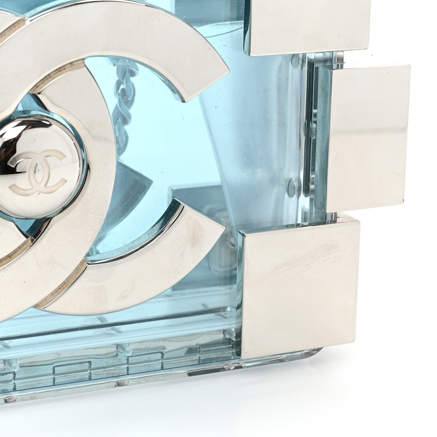 Plexiglass Boy Brick Lego Clutch Blue Silver