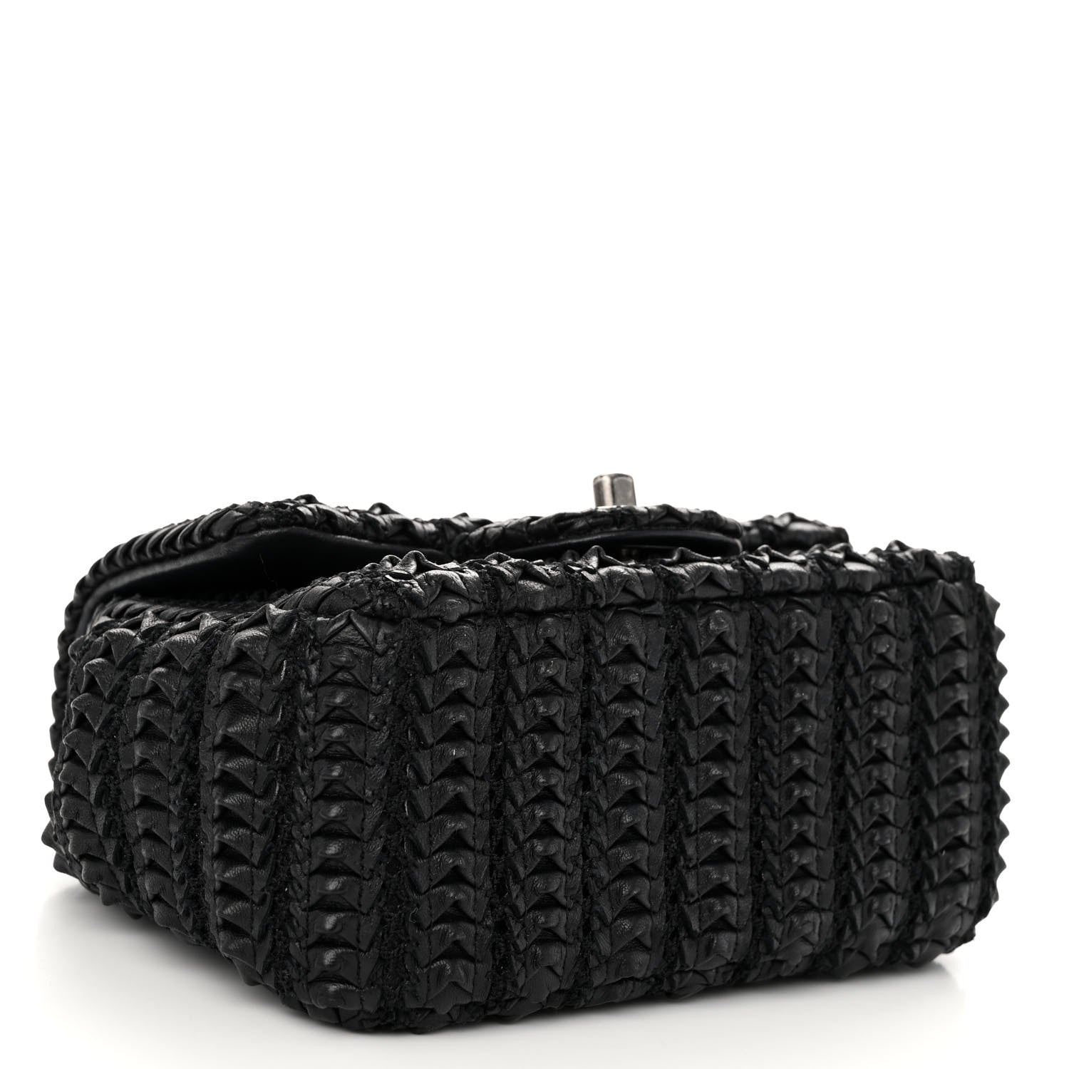 Chanel Lambskin Crochet Embroidered Small Flap Black 4 of 11
