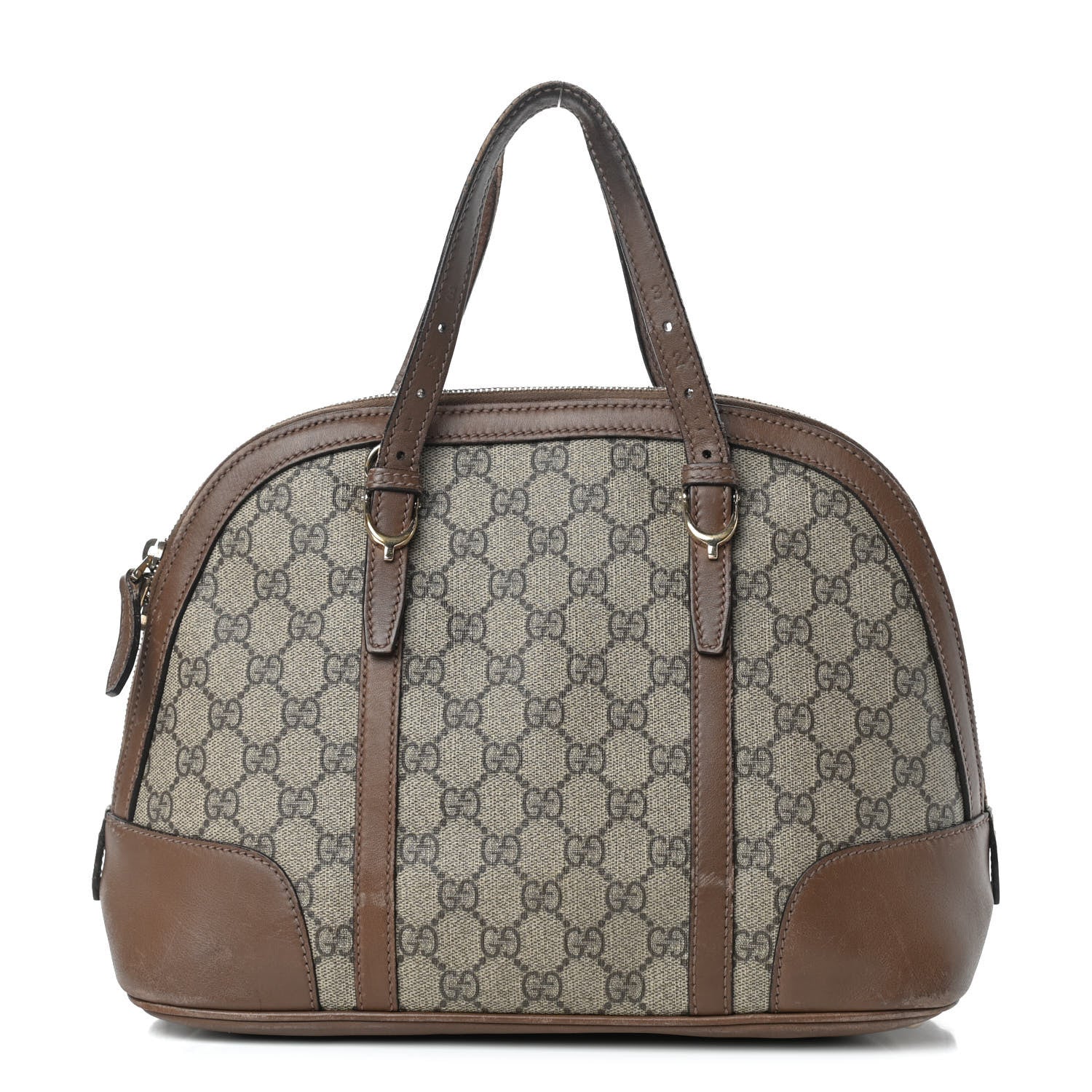 Gucci GG Supreme Monogram Margaux Calfskin Small Nice Top Handle Dome Bag Beige Ebony Acero 1 of 11