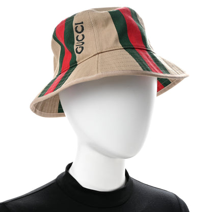Gucci Monogram Canvas Web Bucket Hat S Beige 2 of 13