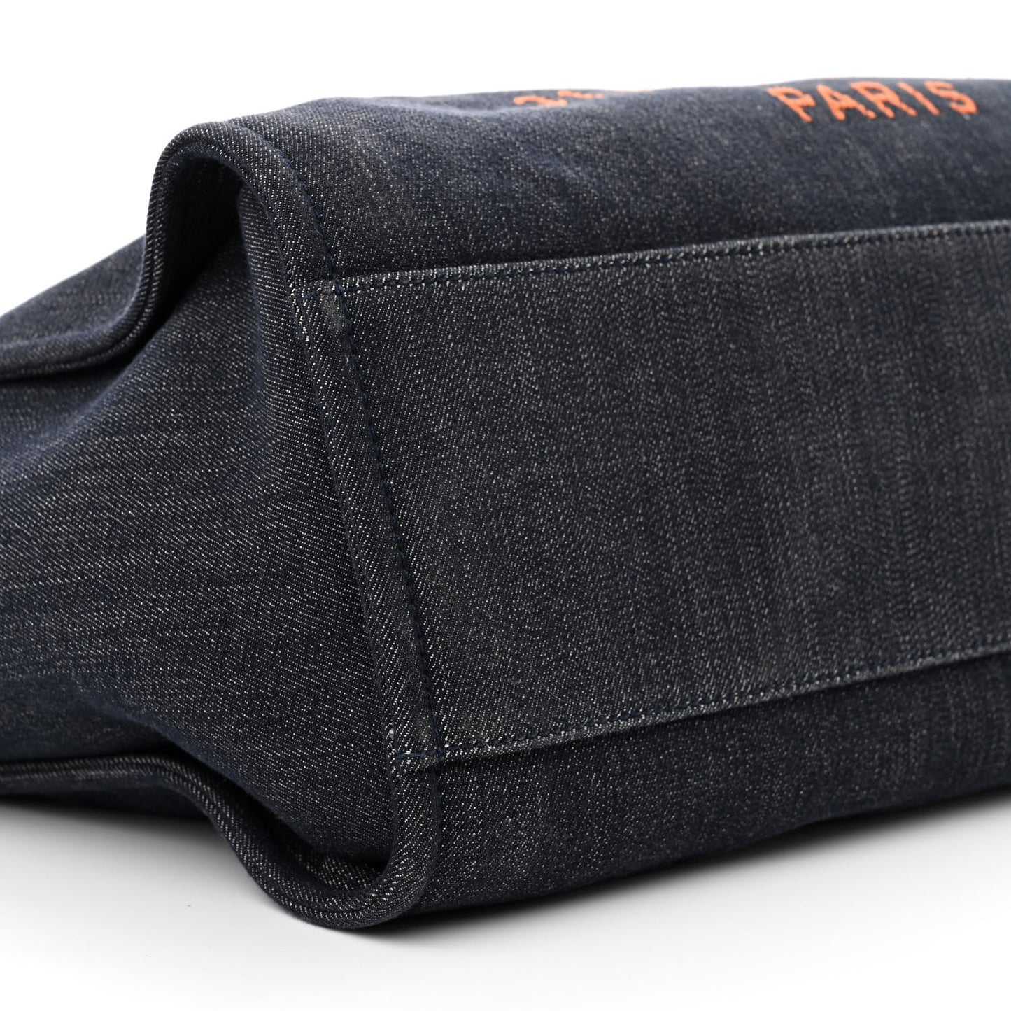 Denim Large Deauville Tote Blue Orange