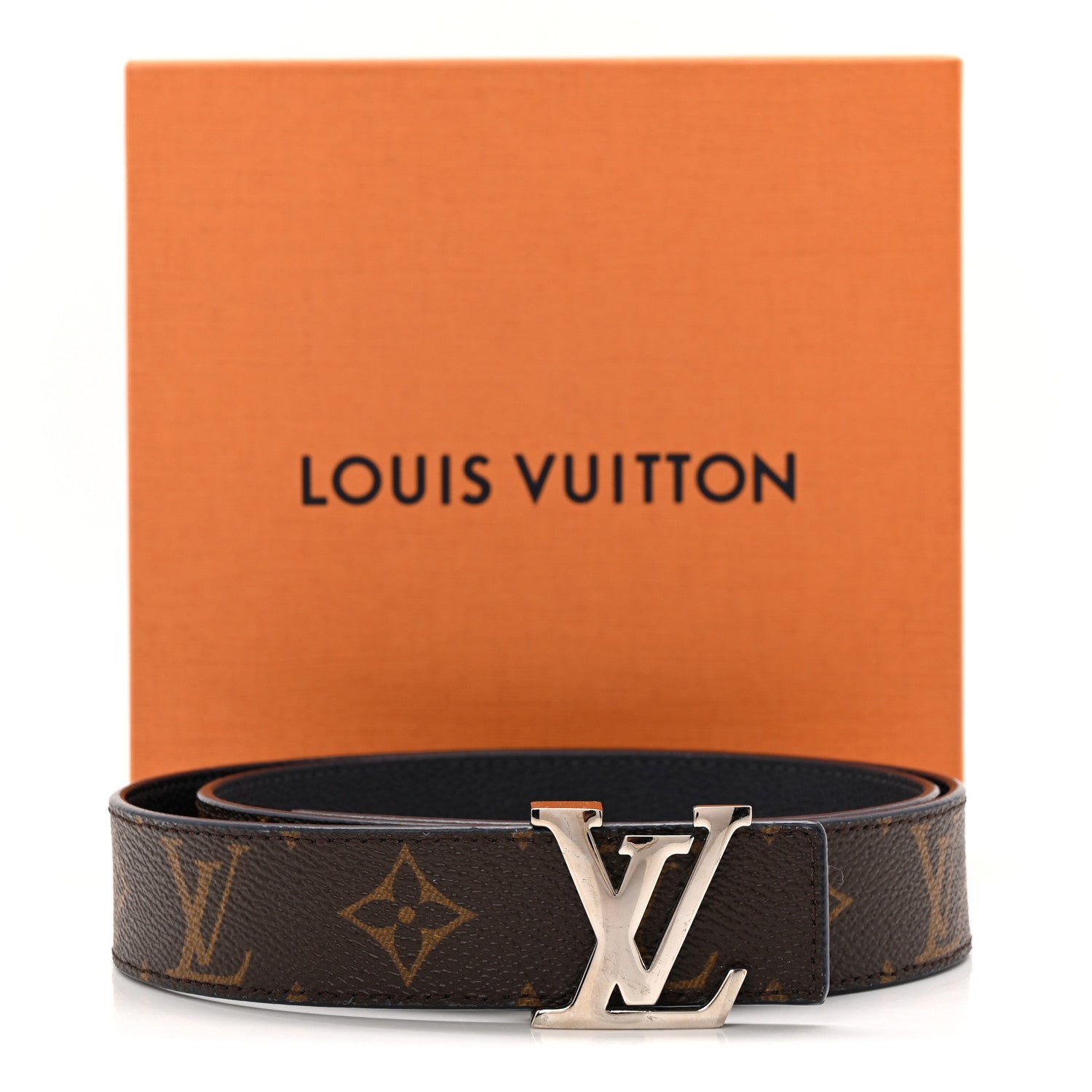 Louis Vuitton Calfskin Monogram 30mm LV Initiales Reversible Belt 80 32 Marine 7 of 7