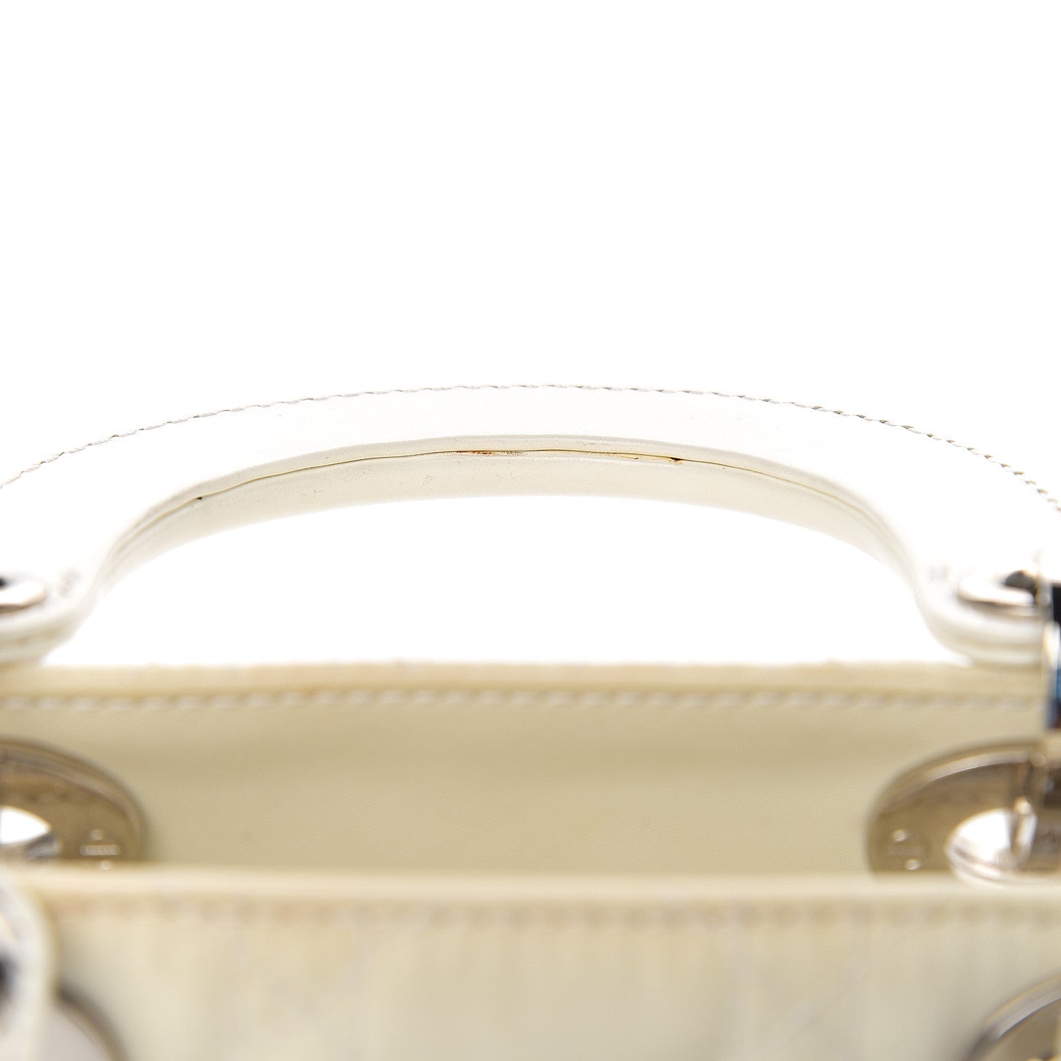 Christian Dior Nylon Cannage Stitched Small Lady Dior East West White 8 of 18