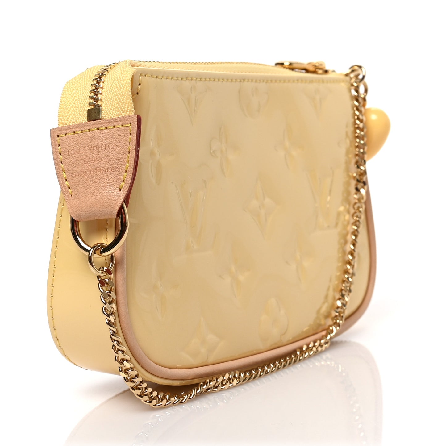 Metallic Vernis Valentine Mini Pochette Accessories Banana Fizz
