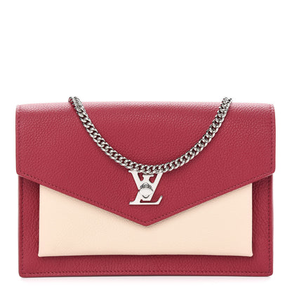 Louis Vuitton Calfskin My Lockme Chain Pochette Lie De Vin Etain Creme 1 of 7