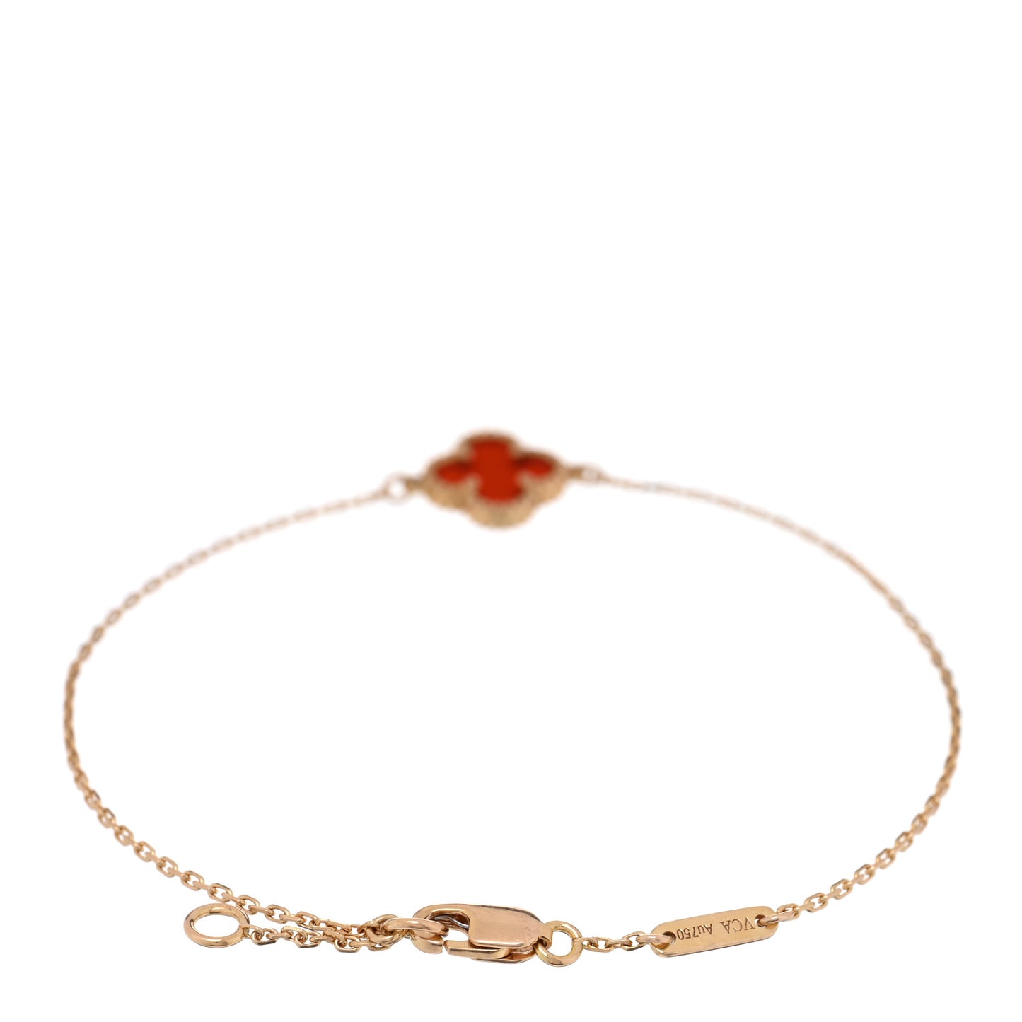 18K Rose Gold Carnelian Sweet Alhambra Bracelet