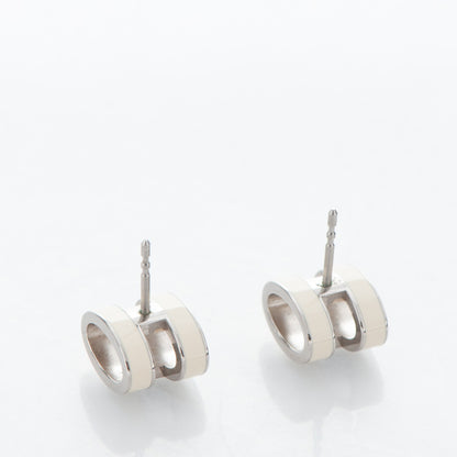 Hermes Palladium Lacquered Pop H Earrings Ecru 3 of 4